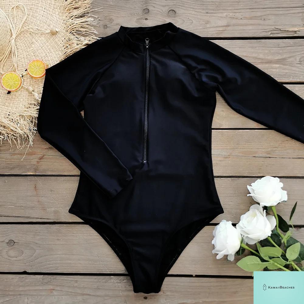 Womens Long Sleeve Surfing Swimsuit Monokini