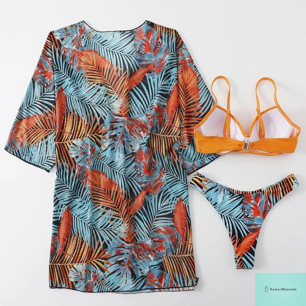 Womens 3 Piece Long Sleeve Swimsuit