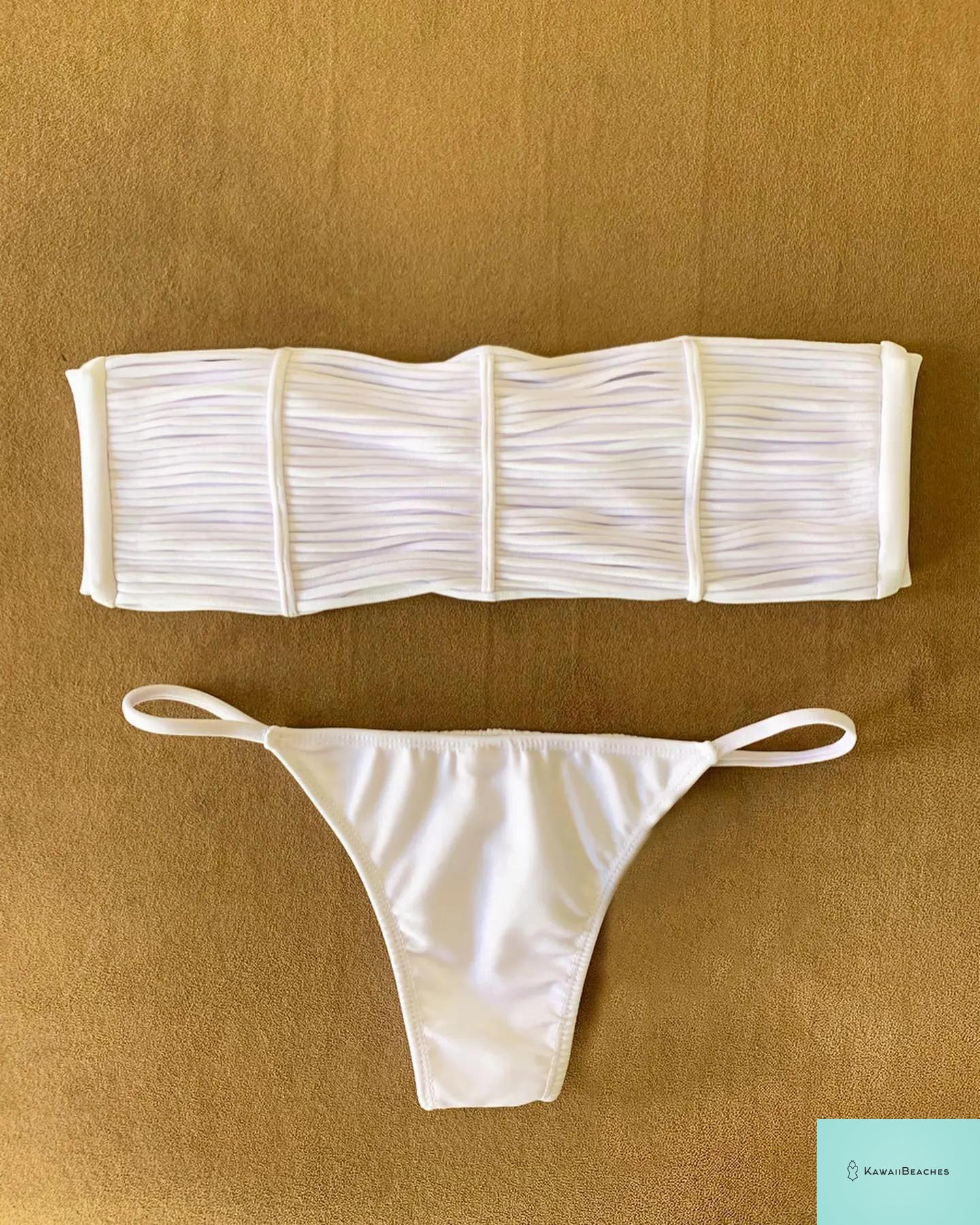 Kawaii Stripes Lace-Up Brazilian Bikini Set