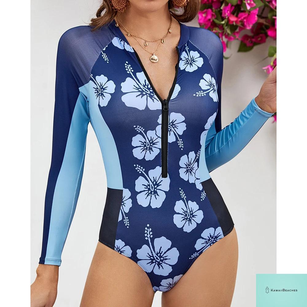 KawaiiBeaches Skeleton Long Sleeve Swimsuit