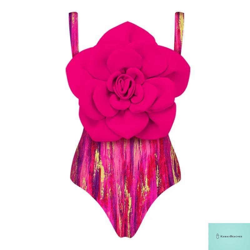 Floral Ruffle Push Up One Piece Swimsuit