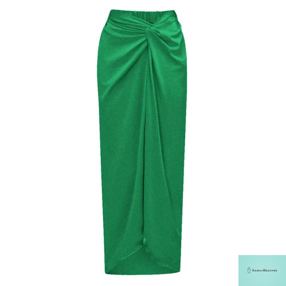 Kawaii Solid Print Swimwear Skirt Set