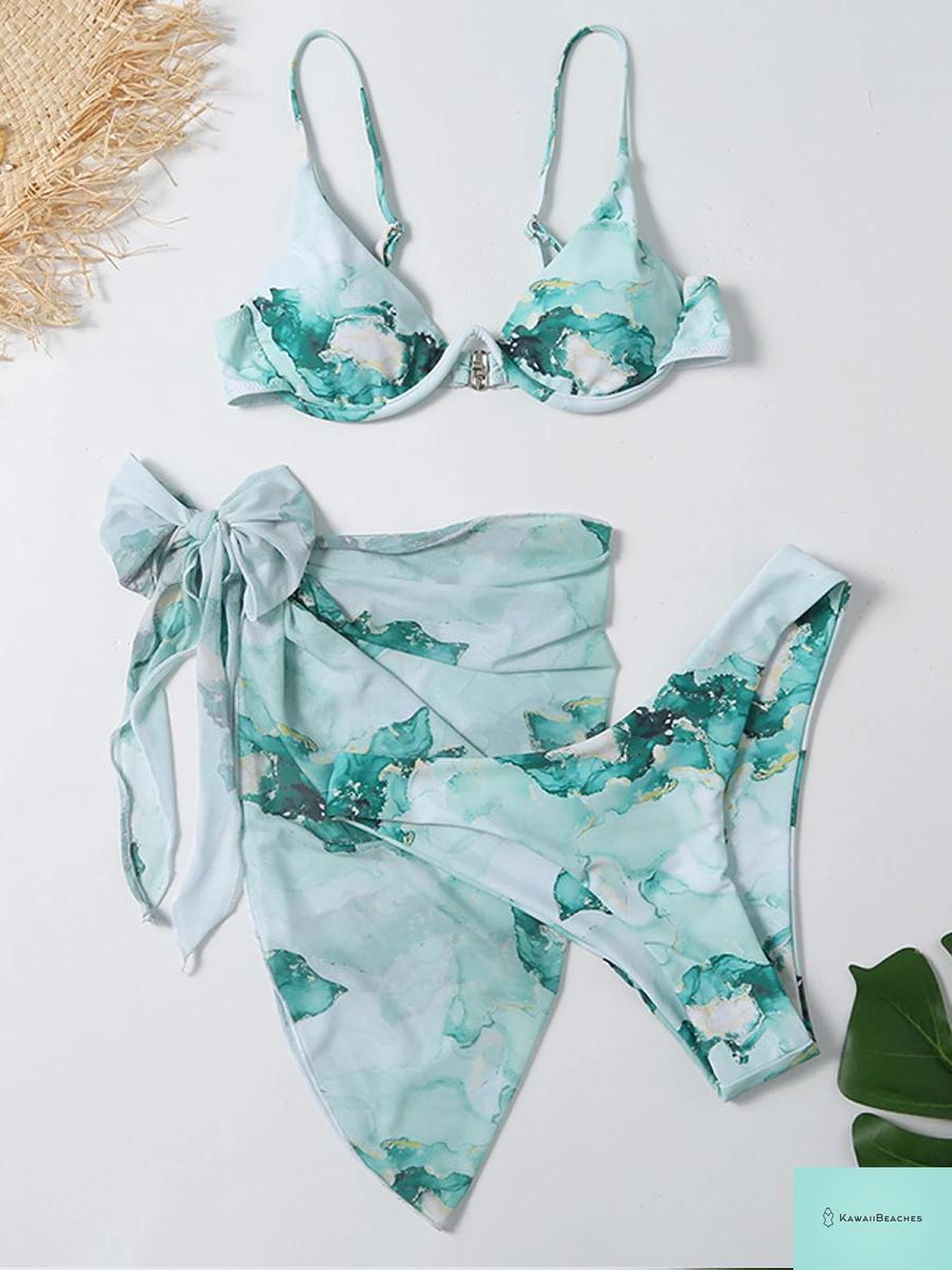 Summer Tie Dye Bikini Swimwear Set