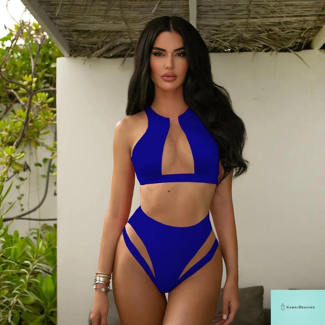 Floral High Waist Ruffle Bikini Set