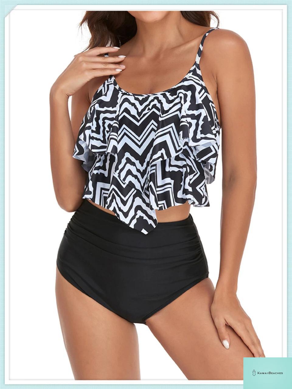 Ruffle Floral High Waist Bikini