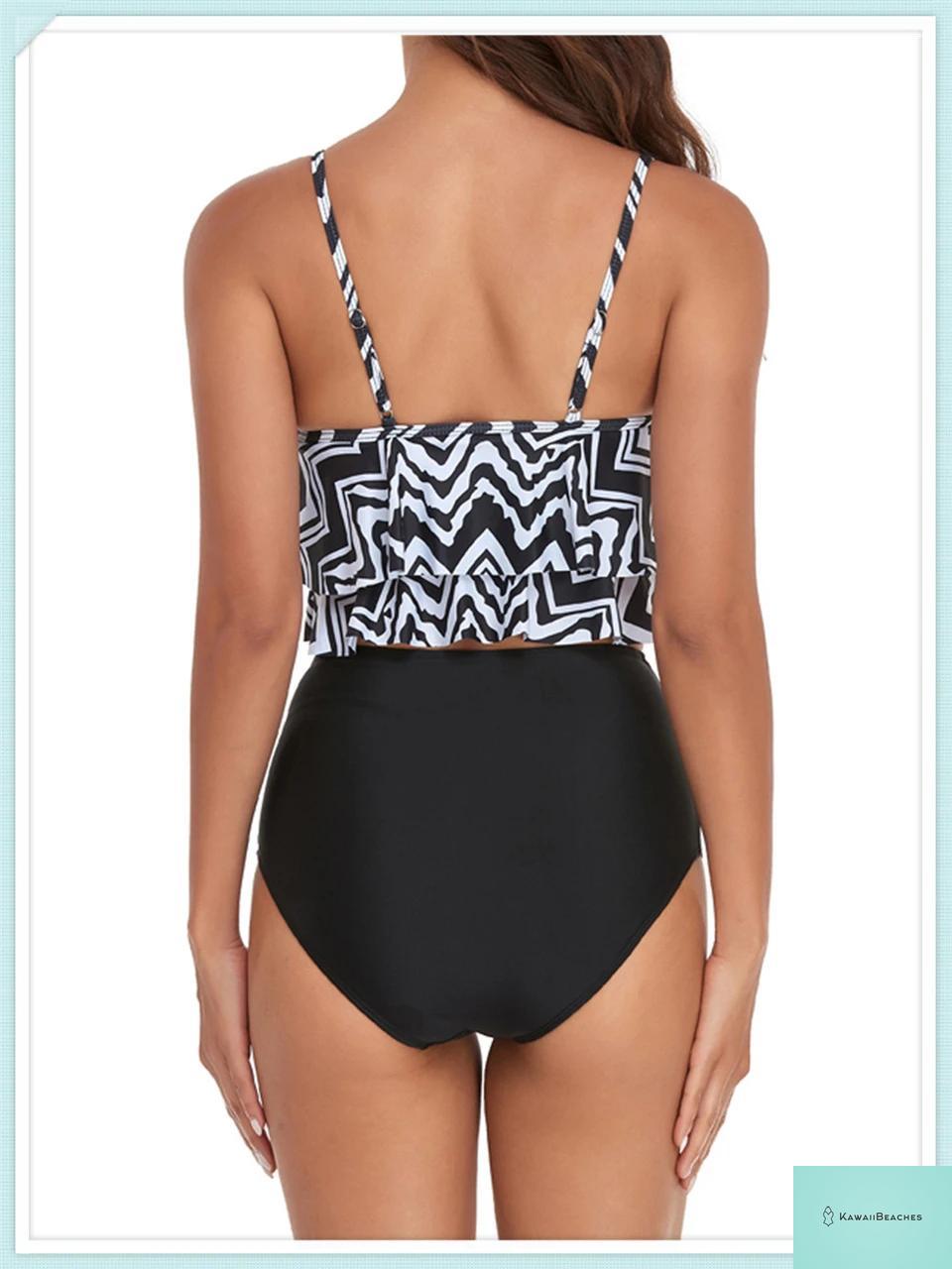 Ruffle Floral High Waist Bikini