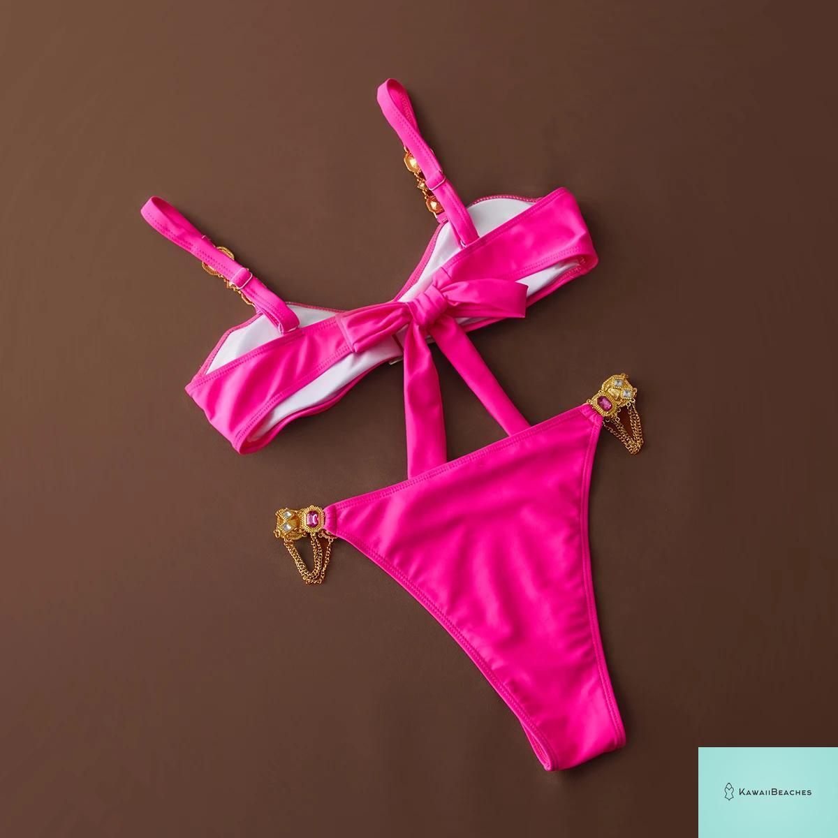 High Waist Golden Print Brazilian Bikini Set