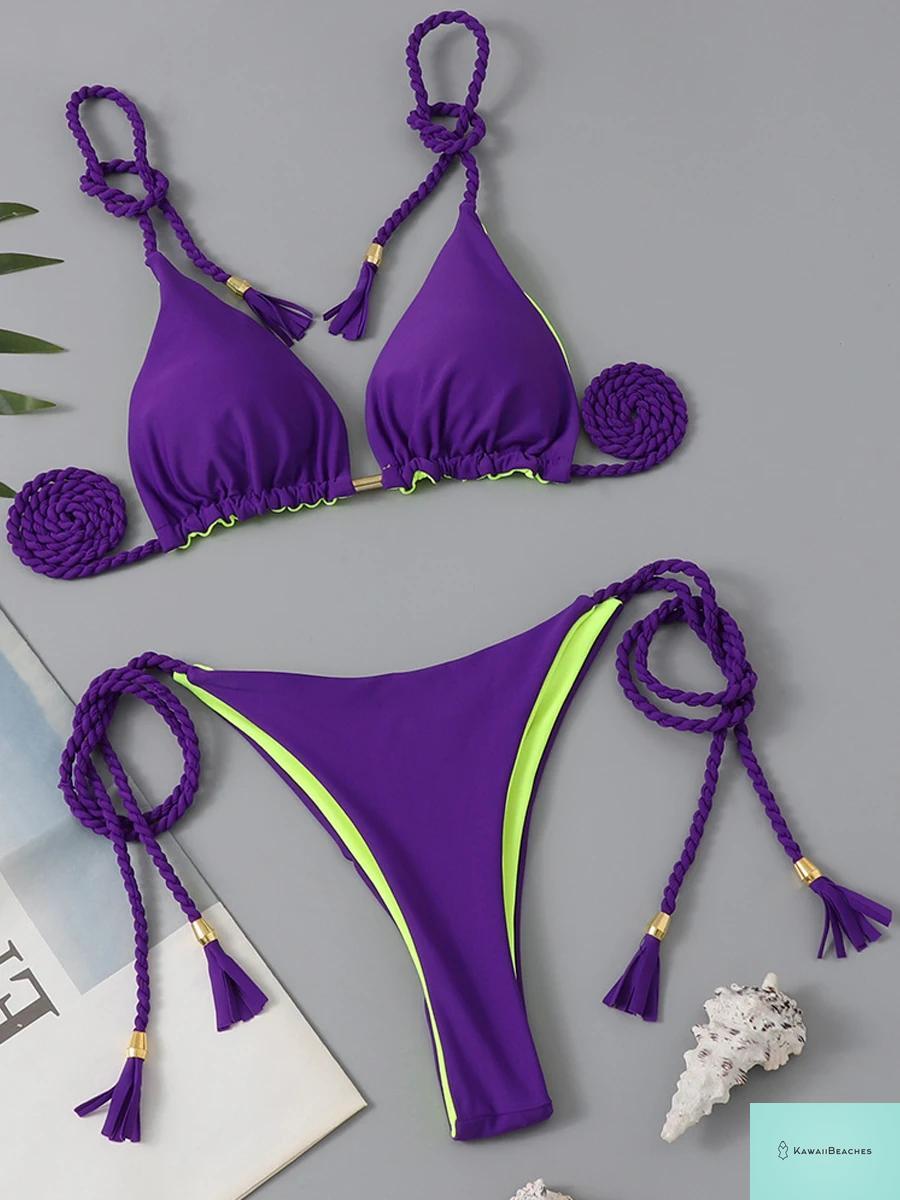 Kawaii Triangle String Bikini Swimsuit