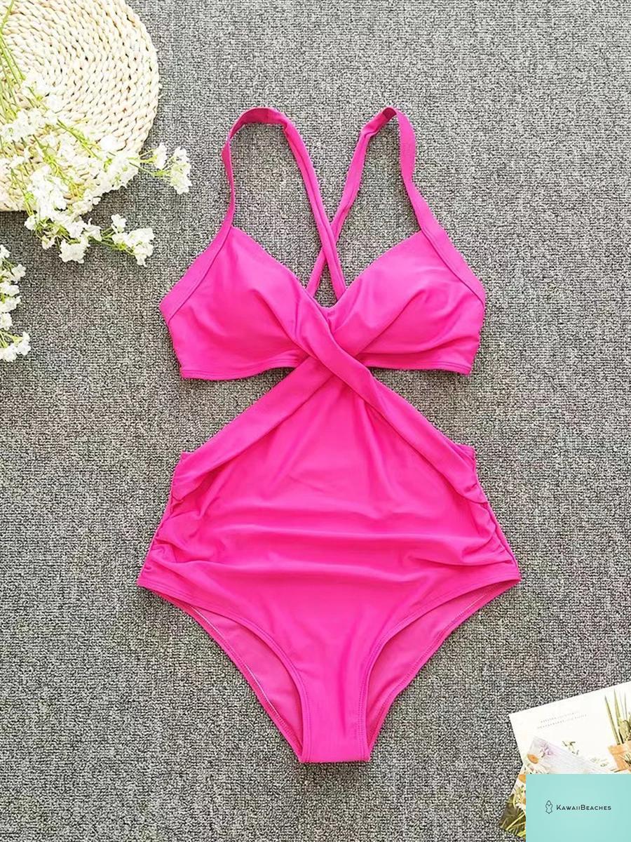 Kawaii Printed Halter One Piece Swimsuit