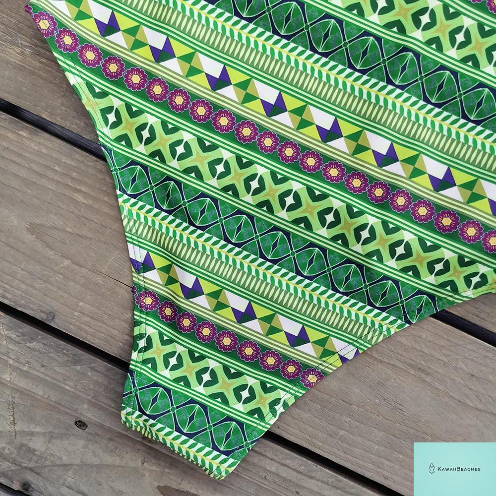 Striped Tropical Monokini Swimsuit for Women