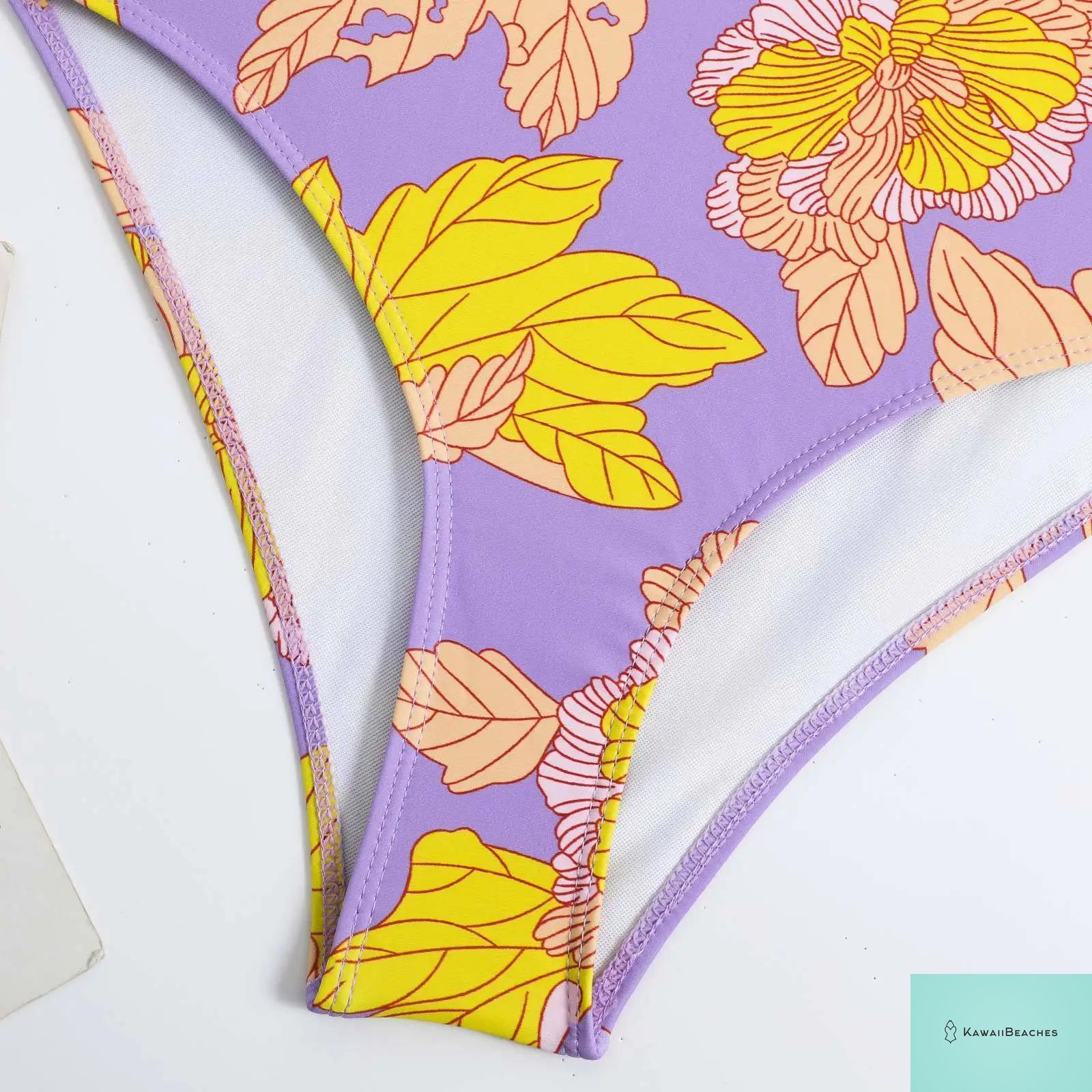 Floral Ruffle Push Up Bikini Set