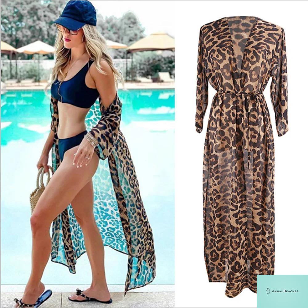 Leopard Print Beach Cover-Up Tunic