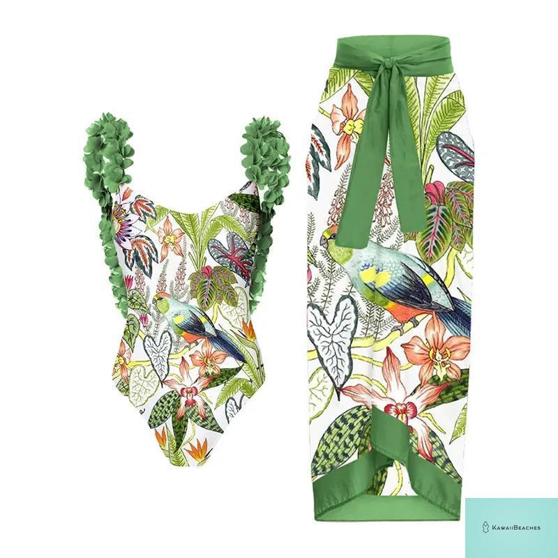 Floral Ruffle Push Up Bikini Set