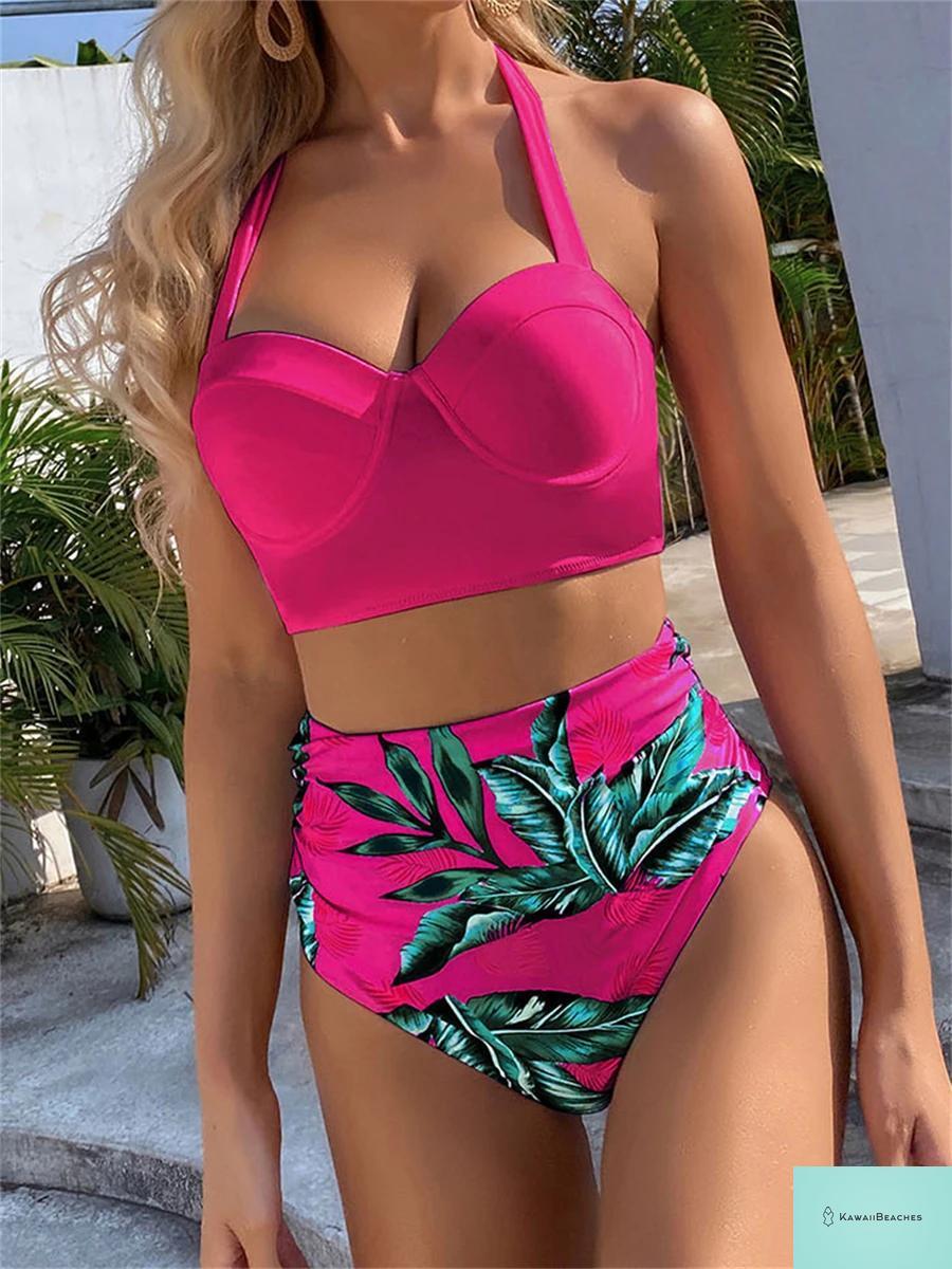 Kawaii Butterfly Print High Waist Bikini