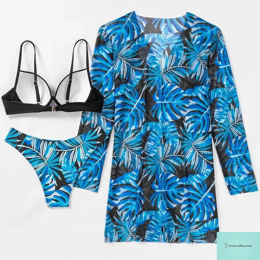 Womens 3 Piece Long Sleeve Swimsuit