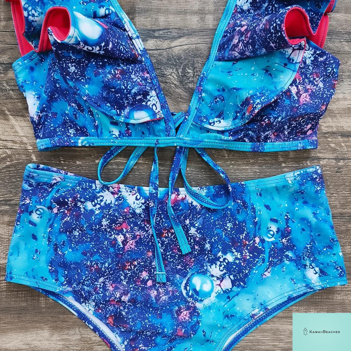 Floral Printed High Waist Bandage Bikini Set