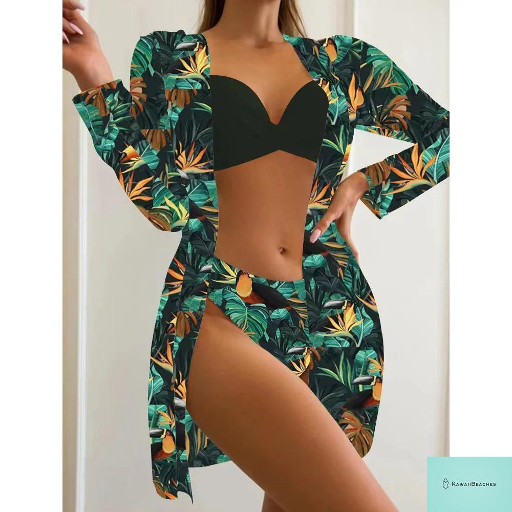Womens 3 Piece Long Sleeve Swimsuit