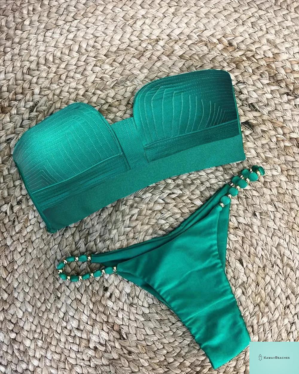 Kawaii Bandage Stripe Brazilian Bikini Set