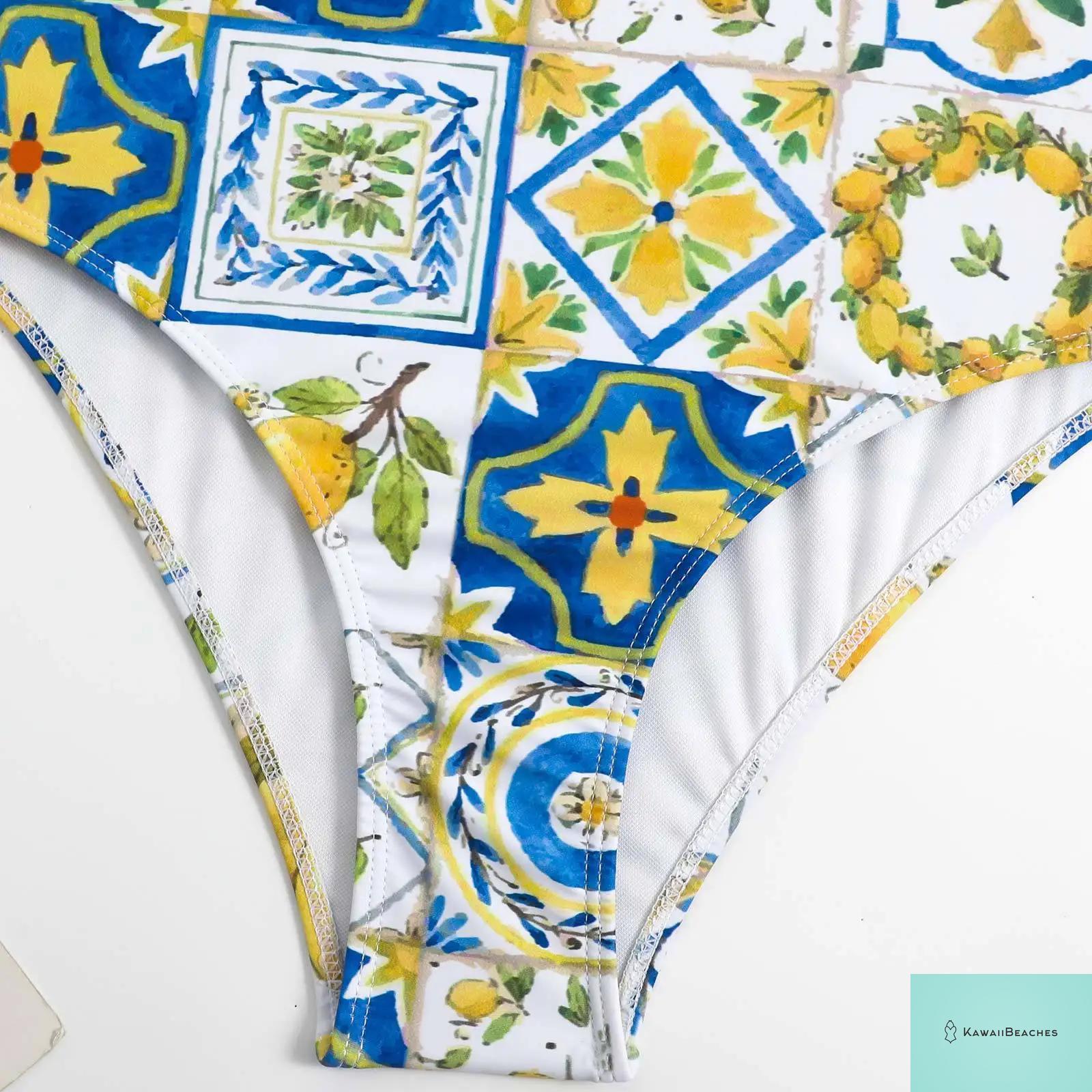 Floral Ruffle Push Up Bikini Set