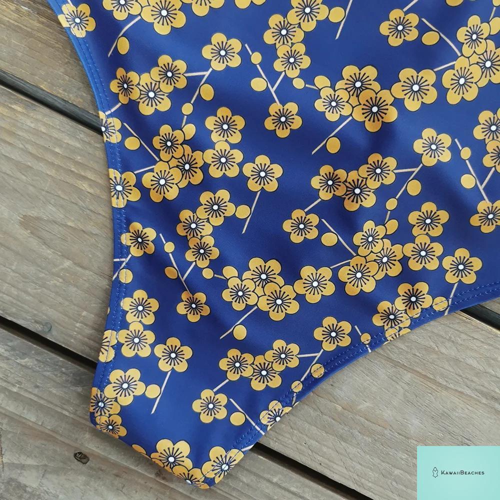 Striped Tropical Monokini Swimsuit for Women