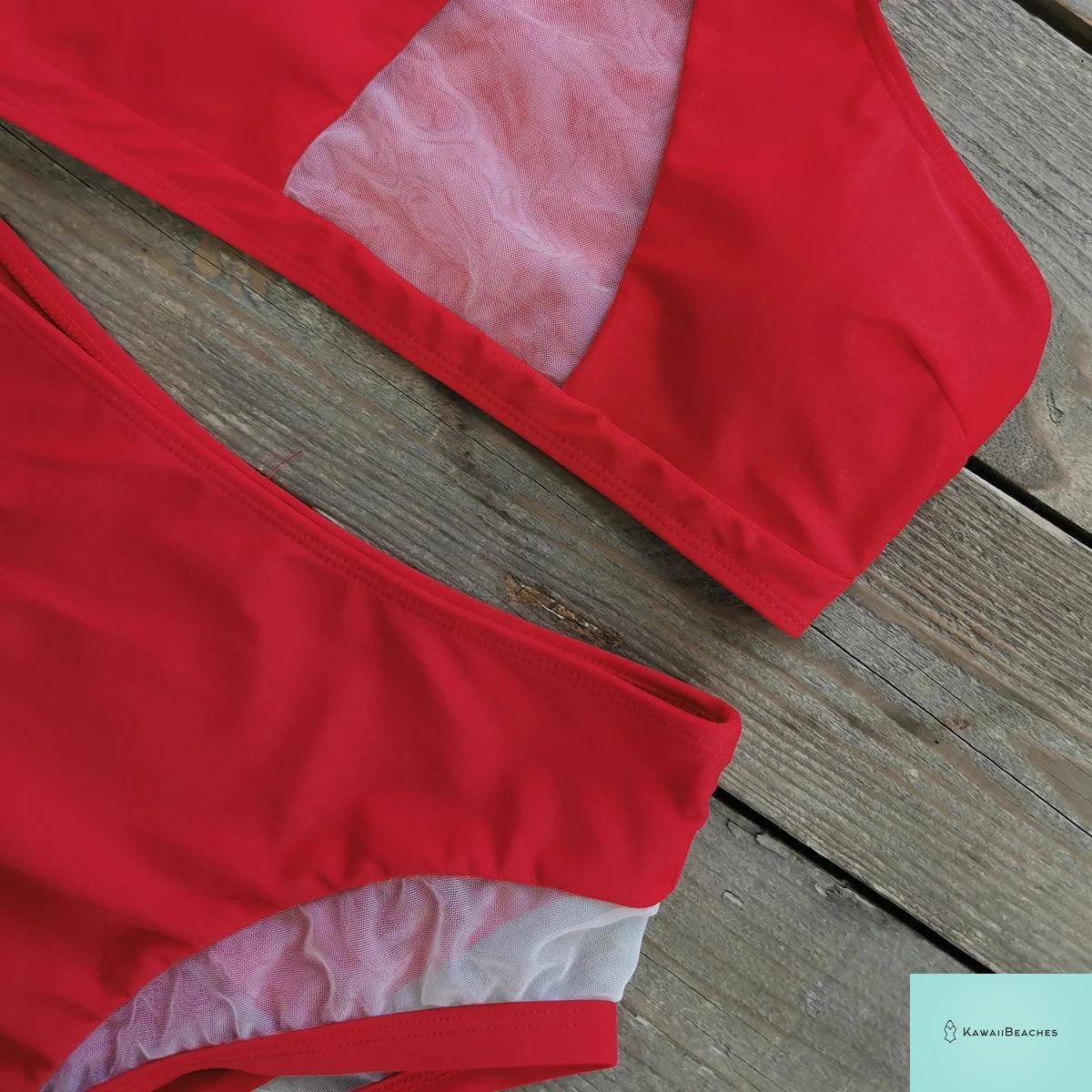 Floral High Waist Ruffle Bikini Set