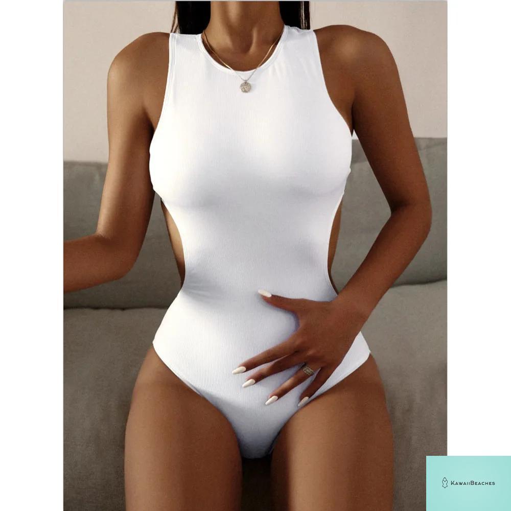 Striped Tropical Monokini Swimsuit for Women