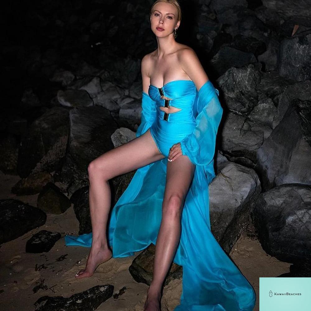 Womens Cut Out Patchwork Monokini Swimsuit