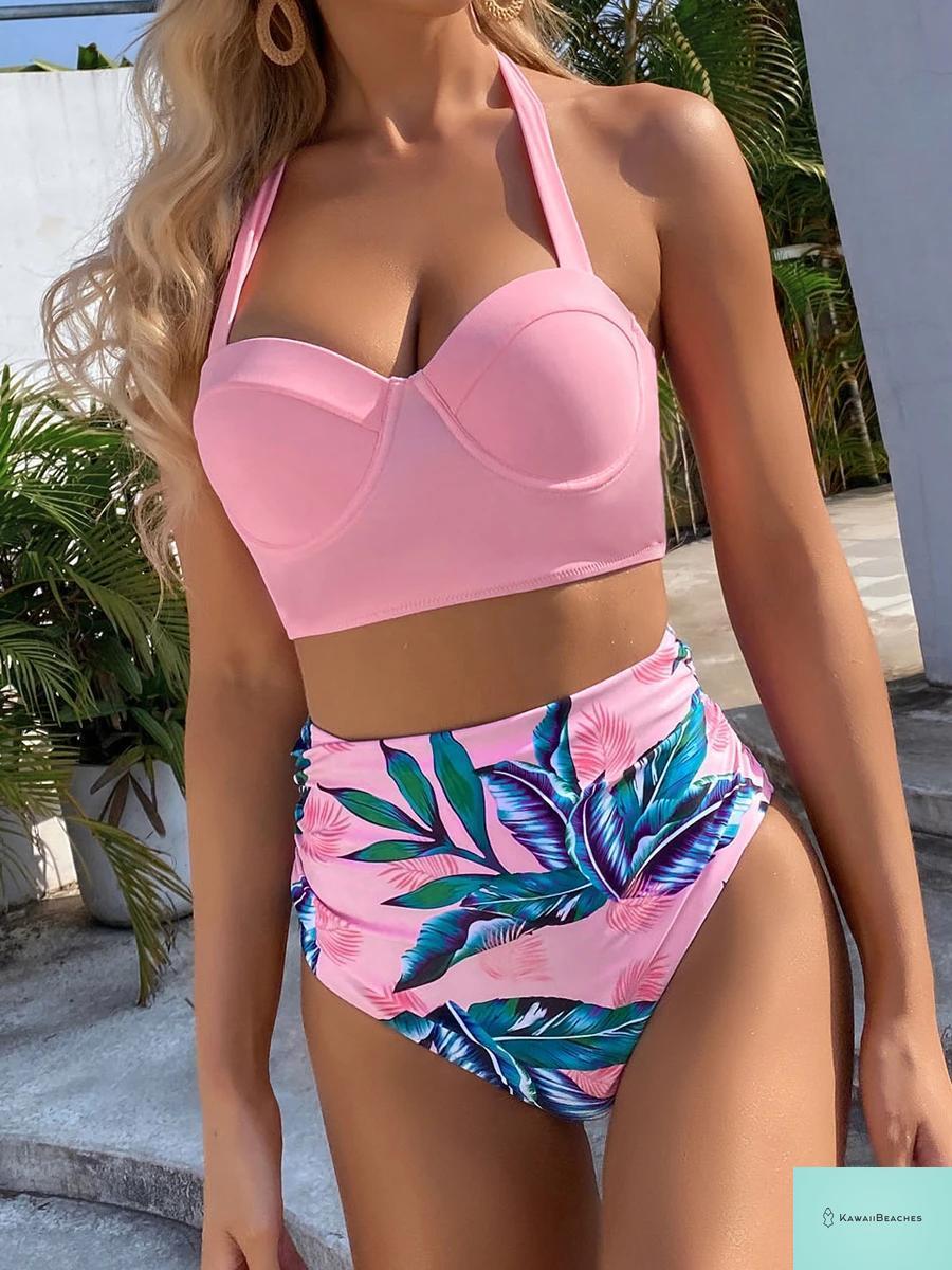Kawaii Butterfly Print High Waist Bikini
