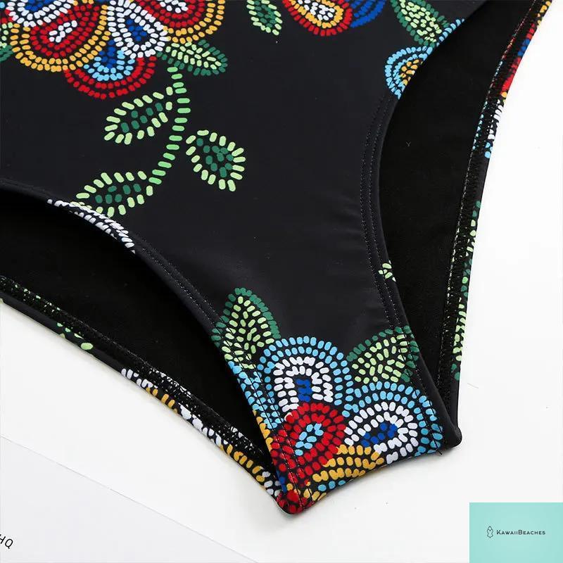 Floral Ruffle Push Up Bikini Set