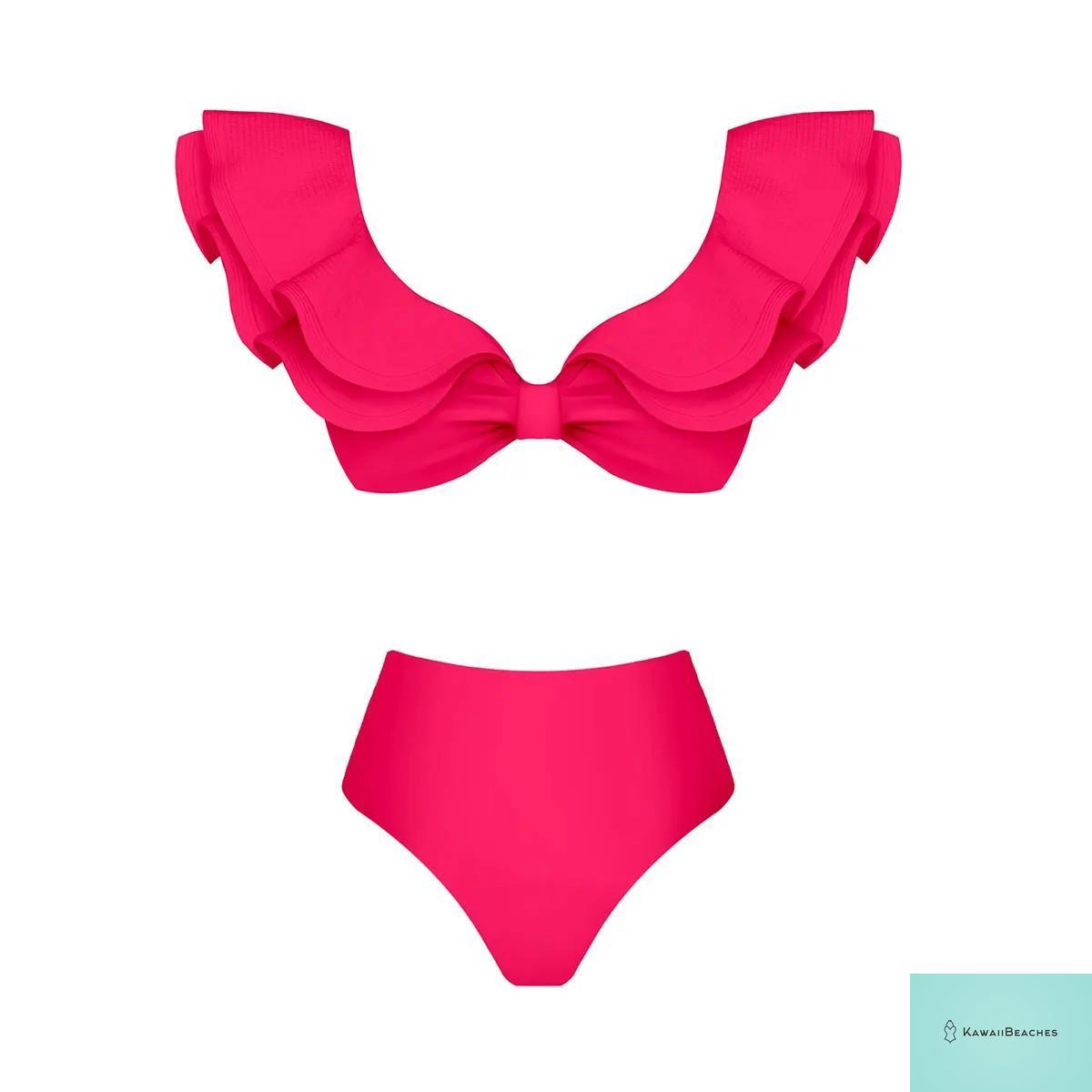 Floral Printed High Waist Bandage Bikini Set