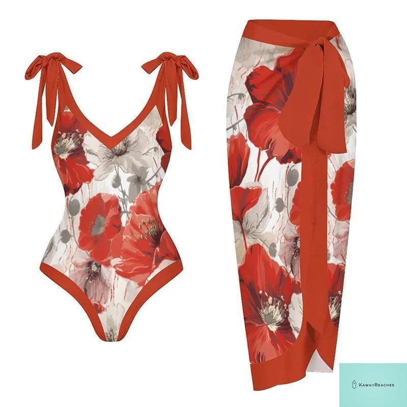Floral Ruffle Push Up Bikini Set