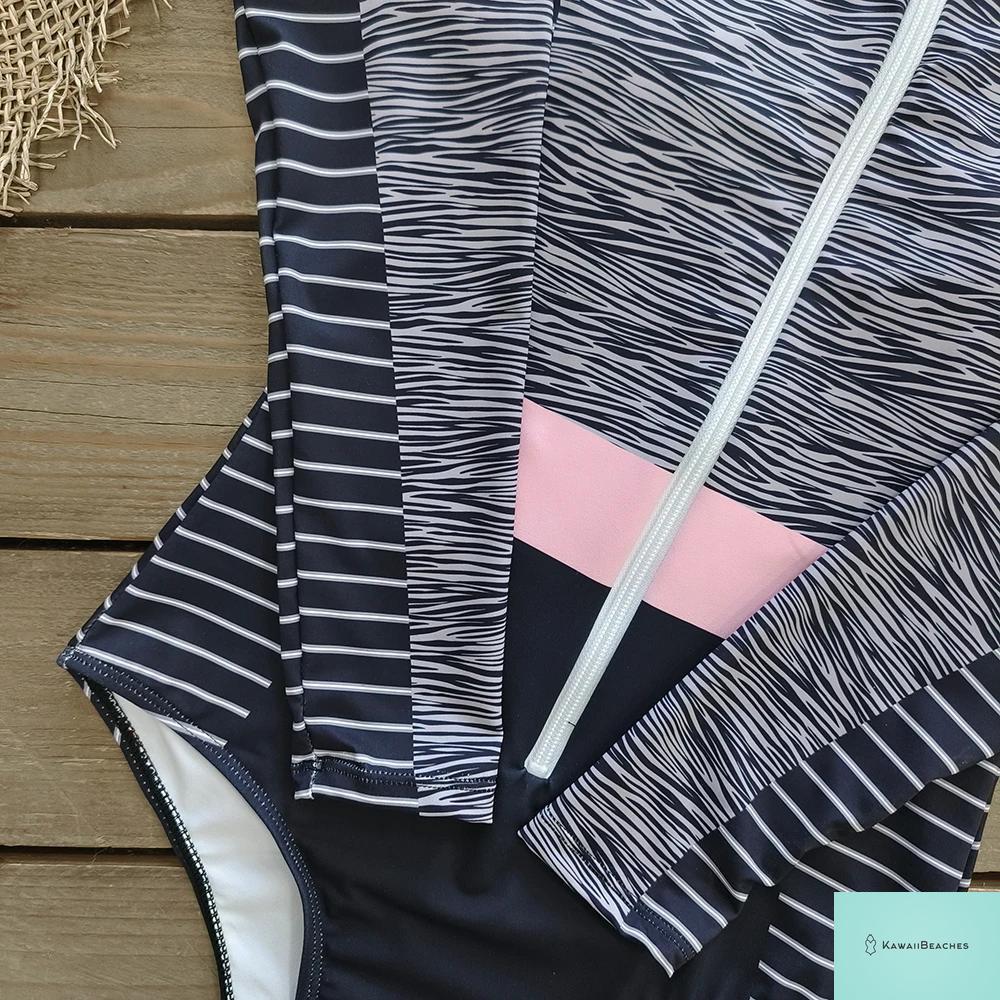 Womens Long Sleeve Surfing Swimsuit Monokini