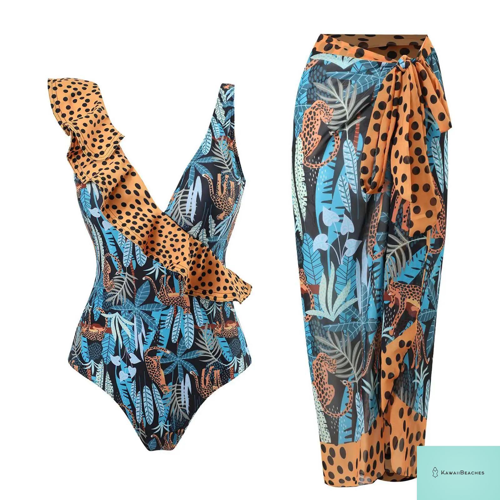 Floral Ruffle Push Up Bikini Set