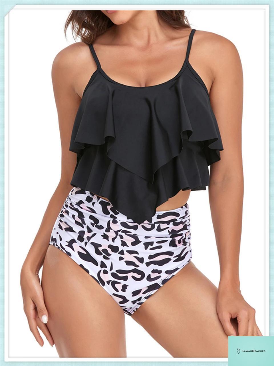 Ruffle Floral High Waist Bikini