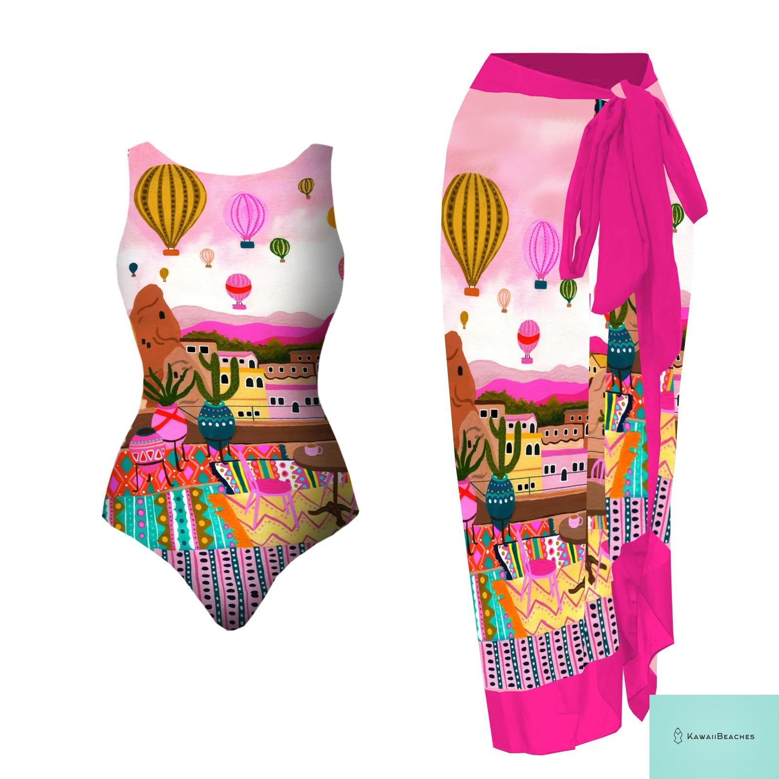 Floral Printed Ruffle Bikini Set