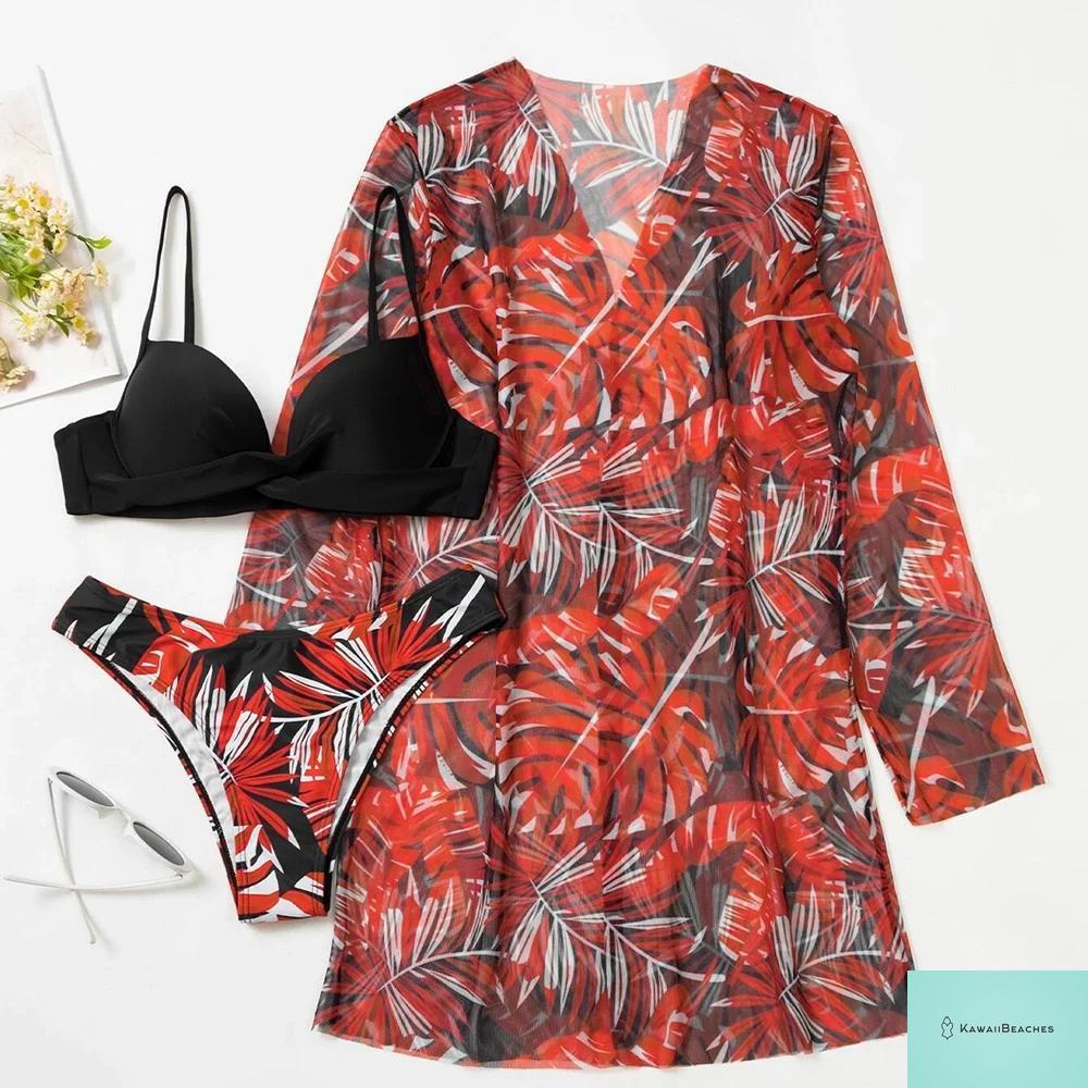 Womens 3 Piece Long Sleeve Swimsuit