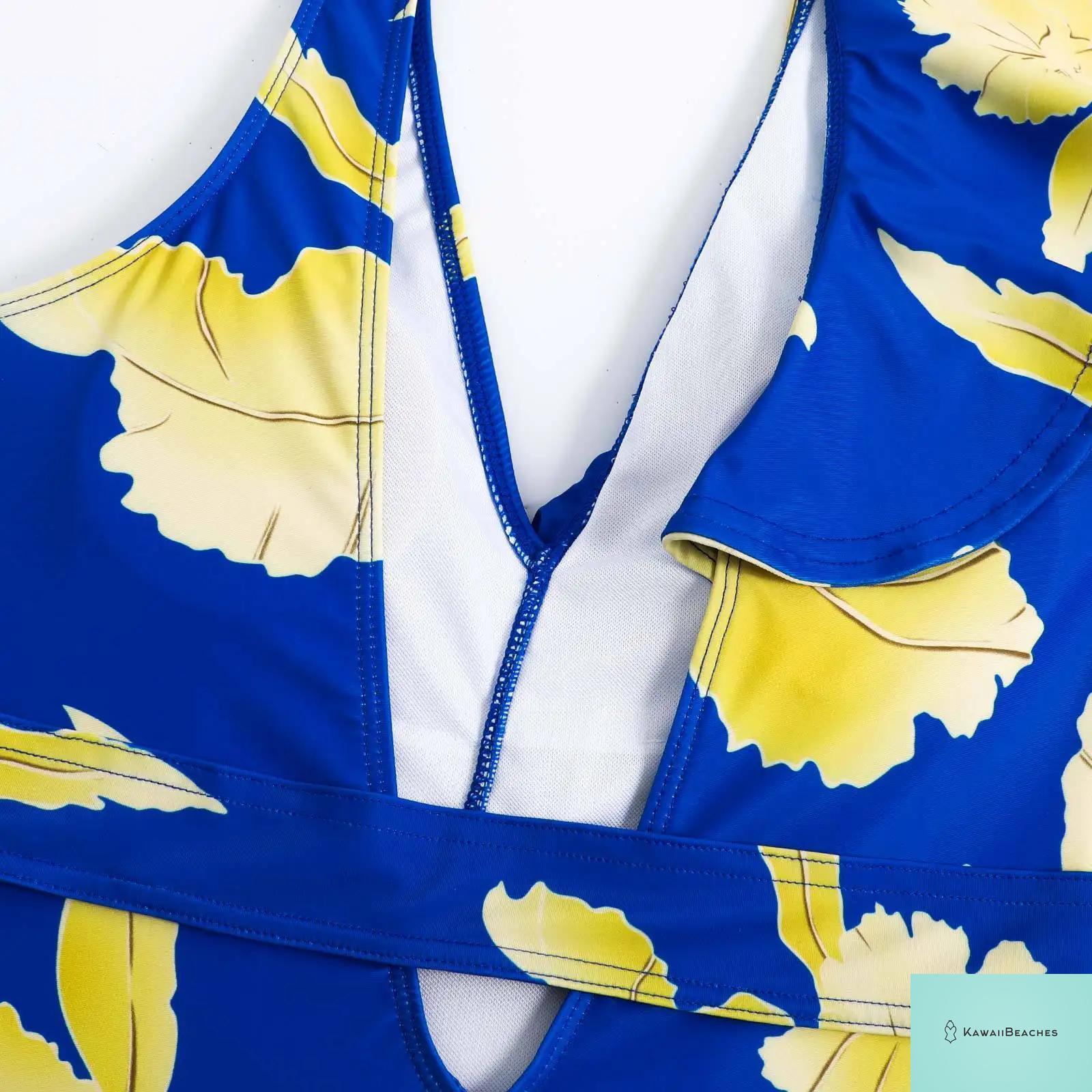 Floral Ruffle Push Up Bikini Set