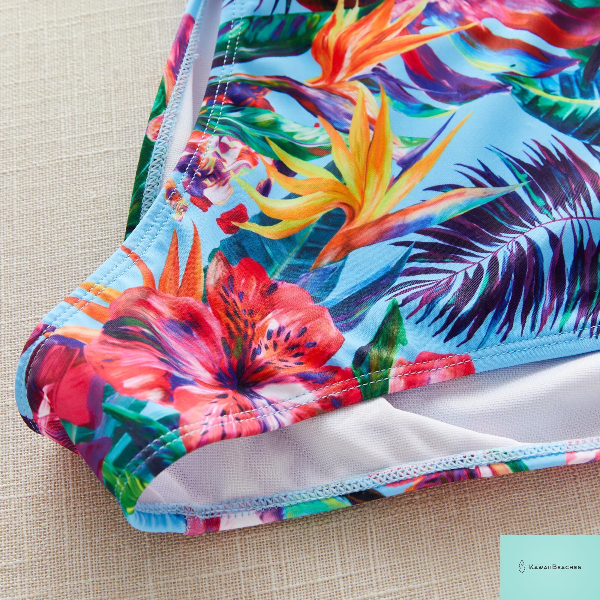 Floral Printed High Waist Bandage Bikini Set