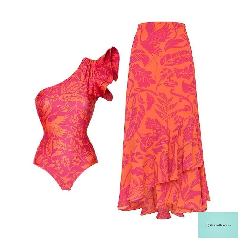 Floral Rhinestone Push-Up Bikini Swimsuit