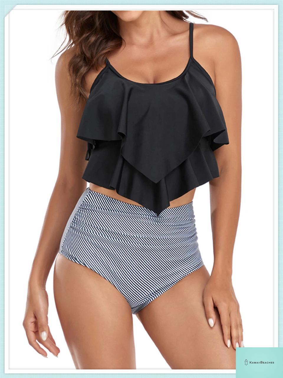 Ruffle Floral High Waist Bikini