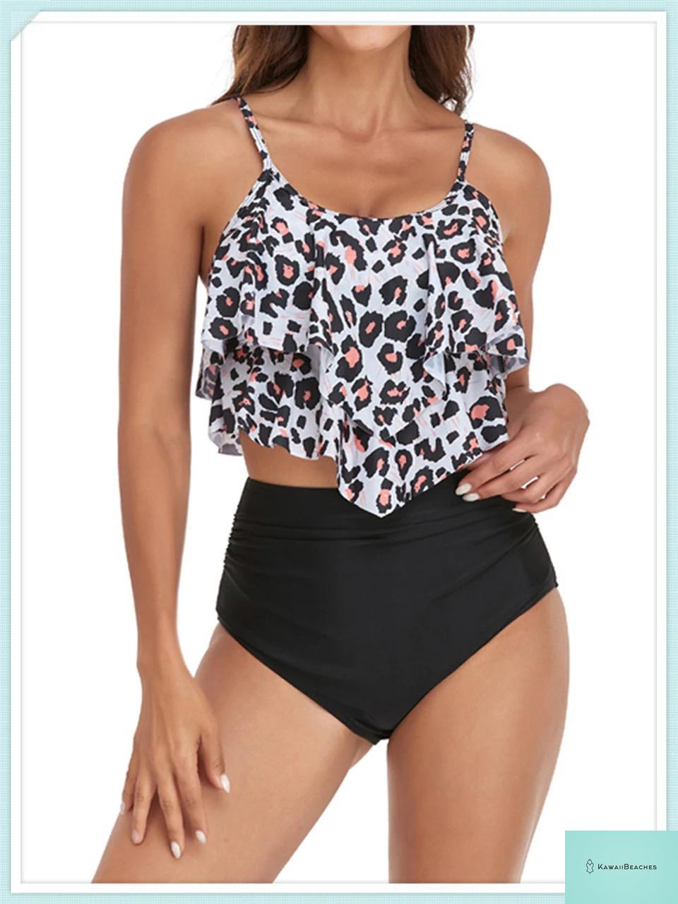 Ruffle Floral High Waist Bikini