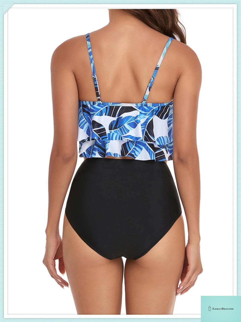 Ruffle Floral High Waist Bikini