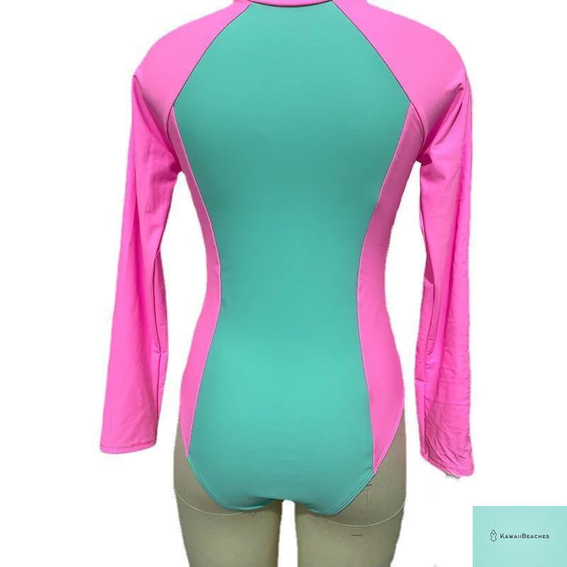 Kawaii Patchwork Long Sleeve Swimsuit