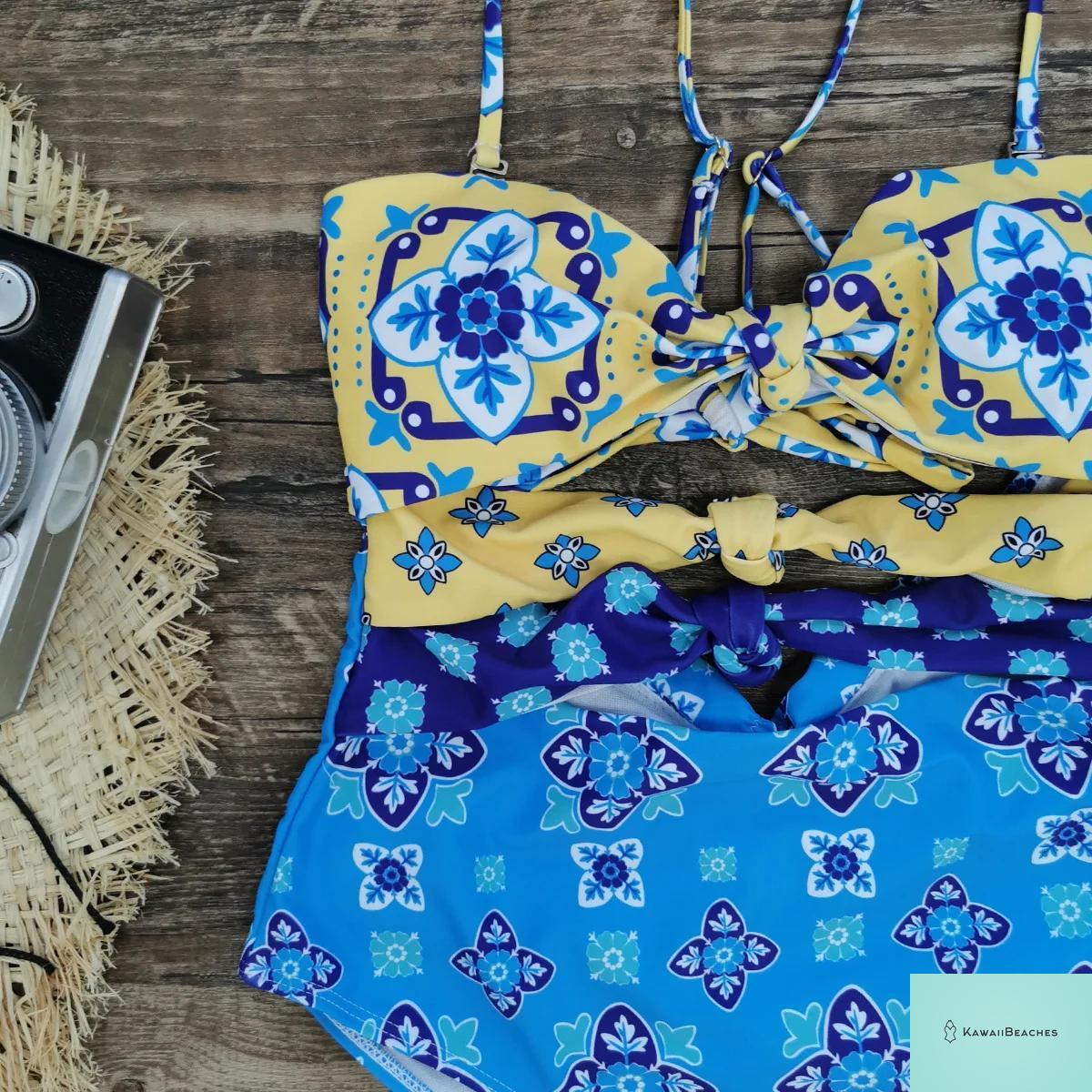 Kawaii Vintage Floral One Piece Swimsuit