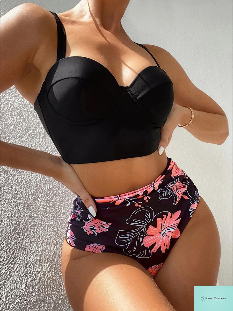 Kawaii Butterfly Print High Waist Bikini