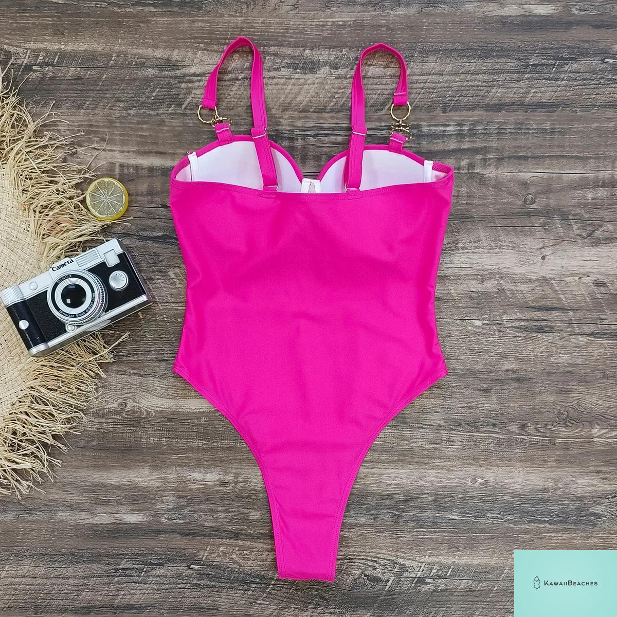 Kawaii Retro Push Up One Piece Swimsuit