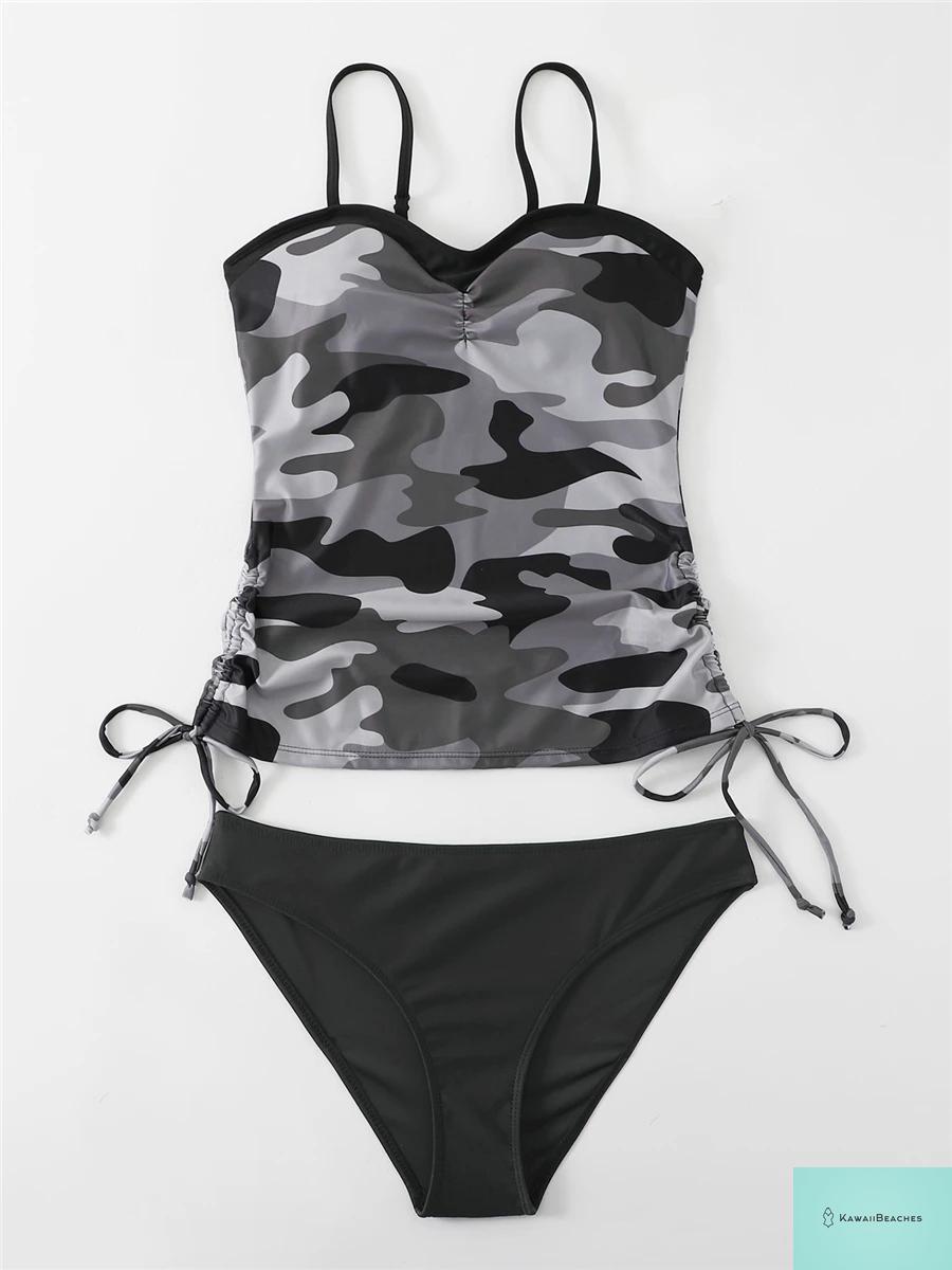 KawaiiBeaches Strap Printed Tankini Set