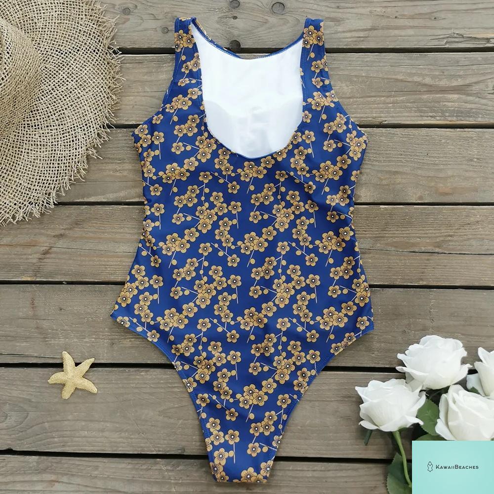 Striped Tropical Monokini Swimsuit for Women