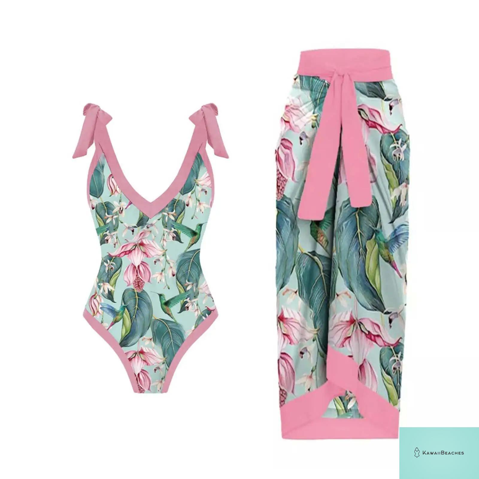 Floral Ruffle Push Up Bikini Set