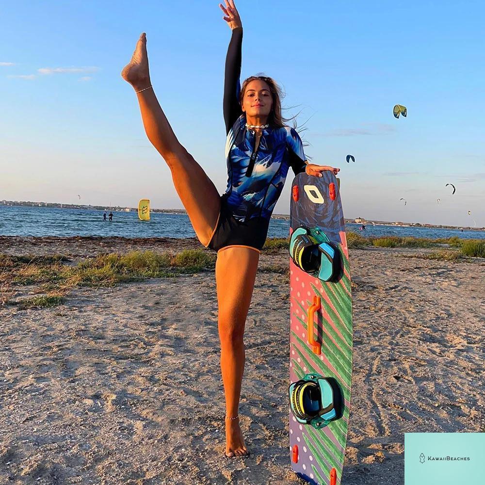 Womens Long Sleeve Surfing Swimsuit Monokini